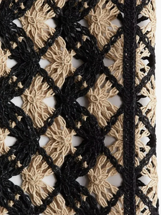 H&M Edition Crochet Look Skirt in Black Light Beige. NWT. S&M Available - Picture 6 of 10